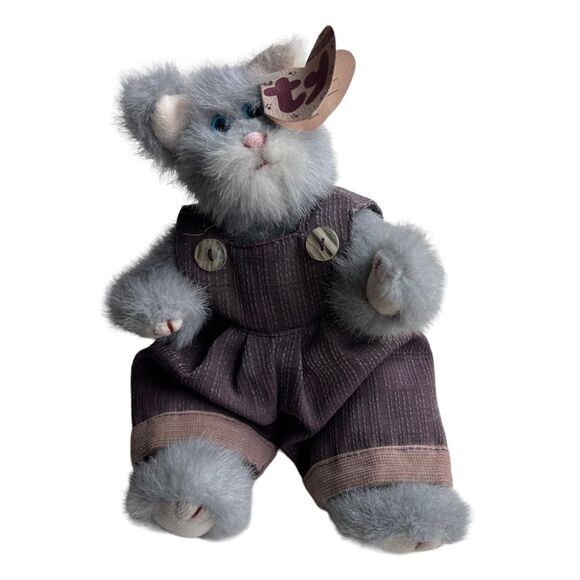 1993 TY Collectibles "Whiskers" Retired Gray Cat BB22 NWT🏷 - Picture 3 of 14